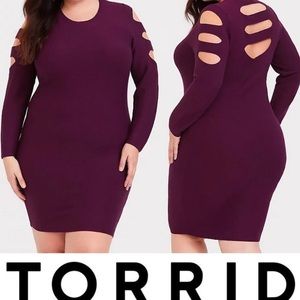 Torrid Plus Size Purple Cutout Dress
